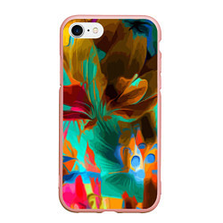 Чехол iPhone 7/8 матовый Растительная абстрактная композиция, цвет: 3D-светло-розовый