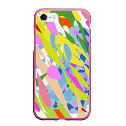 Чехол iPhone 7/8 матовый Краски лета абстракция, цвет: 3D-малиновый