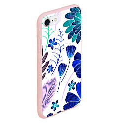 Чехол iPhone 7/8 матовый Графичная растительная композиция, цвет: 3D-светло-розовый — фото 2