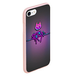 Чехол iPhone 7/8 матовый Stray logo neon, цвет: 3D-светло-розовый — фото 2