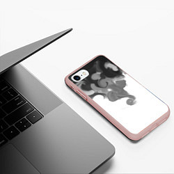 Чехол iPhone 7/8 матовый Тёмный дым, цвет: 3D-светло-розовый — фото 2