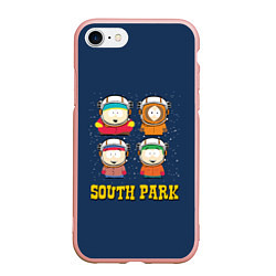 Чехол iPhone 7/8 матовый South park космонавты, цвет: 3D-светло-розовый