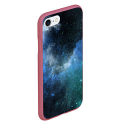 Чехол iPhone 7/8 матовый Акварель галактики, цвет: 3D-малиновый — фото 2