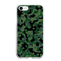 Чехол iPhone 7/8 матовый Камуфляж WW2 Tropics Verdant, цвет: 3D-белый