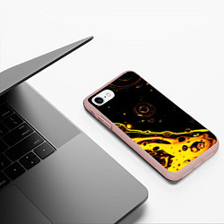 Чехол iPhone 7/8 матовый Золотая вода, цвет: 3D-светло-розовый — фото 2