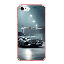 Чехол iPhone 7/8 матовый Mercedes AMG - Motorsport, цвет: 3D-светло-розовый