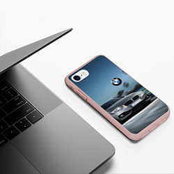 Чехол iPhone 7/8 матовый Бэха - скоростной режим, цвет: 3D-светло-розовый — фото 2