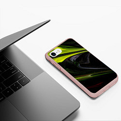 Чехол iPhone 7/8 матовый Зелёный песок в темноте, цвет: 3D-светло-розовый — фото 2
