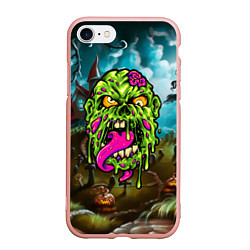 Чехол iPhone 7/8 матовый Монстр - лизун, цвет: 3D-светло-розовый