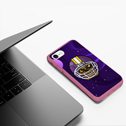 Чехол iPhone 7/8 матовый Зомби в каске, цвет: 3D-малиновый — фото 2