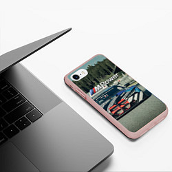 Чехол iPhone 7/8 матовый BMW M Power - Motorsport - Racing team, цвет: 3D-светло-розовый — фото 2