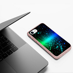 Чехол iPhone 7/8 матовый Неоновая абстракция, цвет: 3D-светло-розовый — фото 2