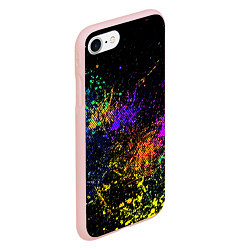 Чехол iPhone 7/8 матовый Абстрактные брызги краски, цвет: 3D-светло-розовый — фото 2