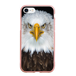 Чехол iPhone 7/8 матовый Орёл в отражении, цвет: 3D-светло-розовый