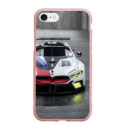 Чехол iPhone 7/8 матовый BMW M8 - M Power - Motorsport, цвет: 3D-светло-розовый