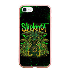 Чехол iPhone 7/8 матовый Slipknot green satan, цвет: 3D-светло-розовый
