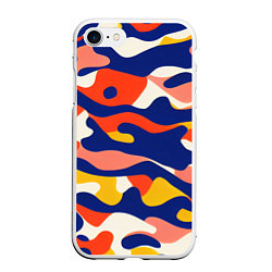 Чехол iPhone 7/8 матовый Камуфляж нестандартной расцветки, цвет: 3D-белый