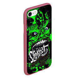 Чехол iPhone 7/8 матовый Slipknot - green monster по, цвет: 3D-малиновый — фото 2