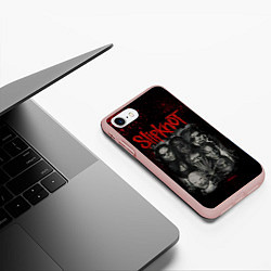 Чехол iPhone 7/8 матовый Slipknot dark, цвет: 3D-светло-розовый — фото 2