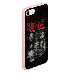 Чехол iPhone 7/8 матовый Slipknot dark, цвет: 3D-светло-розовый — фото 2