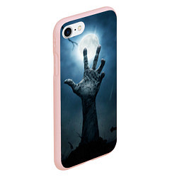 Чехол iPhone 7/8 матовый Zombie night party, цвет: 3D-светло-розовый — фото 2