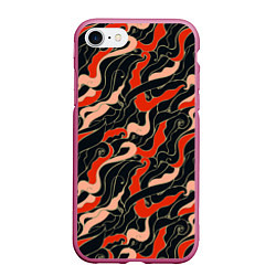 Чехол iPhone 7/8 матовый Japanese pattern, цвет: 3D-малиновый