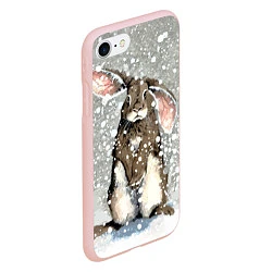 Чехол iPhone 7/8 матовый Кролик Снежок Милый, цвет: 3D-светло-розовый — фото 2