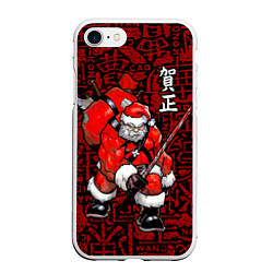 Чехол iPhone 7/8 матовый Santa Claus Samurai, цвет: 3D-белый