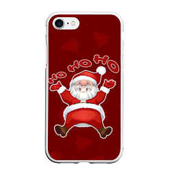 Чехол iPhone 7/8 матовый Санта - Хо-хо-хо, цвет: 3D-белый