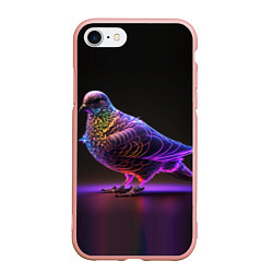 Чехол iPhone 7/8 матовый Неоновый голубь, цвет: 3D-светло-розовый