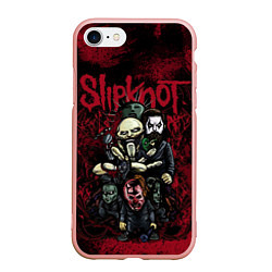 Чехол iPhone 7/8 матовый Slipknot art, цвет: 3D-светло-розовый