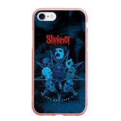 Чехол iPhone 7/8 матовый Slipknot blue, цвет: 3D-светло-розовый