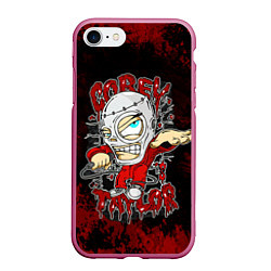 Чехол iPhone 7/8 матовый Slipknot skull, цвет: 3D-малиновый