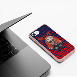 Чехол iPhone 7/8 матовый Slipknot clown, цвет: 3D-светло-розовый — фото 2