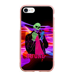 Чехол iPhone 7/8 матовый Никто - Skull - Flame, цвет: 3D-светло-розовый