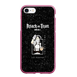 Чехол iPhone 7/8 матовый Attack on Titan Levi Ackerman, цвет: 3D-малиновый