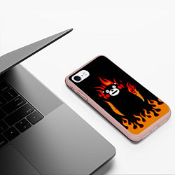 Чехол iPhone 7/8 матовый Восхваляющий Кумамон - Тайна Кумамона, цвет: 3D-светло-розовый — фото 2