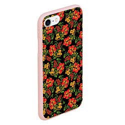 Чехол iPhone 7/8 матовый Красивая хохломская роспись, цвет: 3D-светло-розовый — фото 2