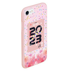 Чехол iPhone 7/8 матовый 2023 - цветочный фон, цвет: 3D-светло-розовый — фото 2