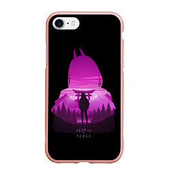 Чехол iPhone 7/8 матовый Силуэт Пауэр, цвет: 3D-светло-розовый