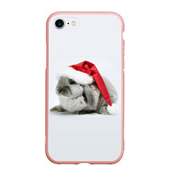 Чехол iPhone 7/8 матовый Рождественский кролик - 2023, цвет: 3D-светло-розовый