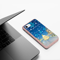 Чехол iPhone 7/8 матовый Новогоднее настроение - ночной город, цвет: 3D-светло-розовый — фото 2