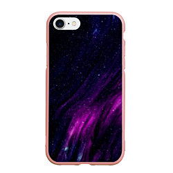 Чехол iPhone 7/8 матовый Абстрактные блёстки и звёзды, цвет: 3D-светло-розовый