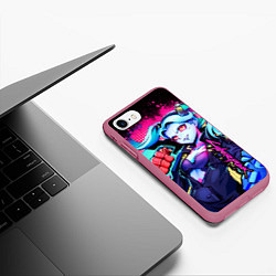 Чехол iPhone 7/8 матовый Ребекка Киберпанк, цвет: 3D-малиновый — фото 2