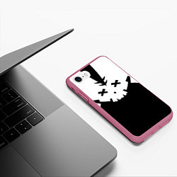 Чехол iPhone 7/8 матовый Татуировка Ребекки - ЧБ, цвет: 3D-малиновый — фото 2