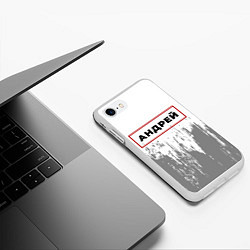 Чехол iPhone 7/8 матовый Андрей - в красной рамке на светлом, цвет: 3D-белый — фото 2
