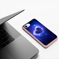 Чехол iPhone 7/8 матовый Галактика любви - neon heart, цвет: 3D-светло-розовый — фото 2