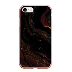 Чехол iPhone 7/8 матовый Золотистые блёстки и песок, цвет: 3D-светло-розовый