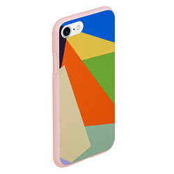 Чехол iPhone 7/8 матовый Геометрические разноцветные фигyры, цвет: 3D-светло-розовый — фото 2