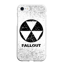 Чехол iPhone 7/8 матовый Fallout с потертостями на светлом фоне, цвет: 3D-белый